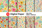 Retro Botanical Pattern, a Pattern Graphic by Artonix (Thumbnail 1 of 3)