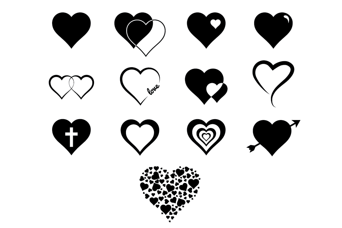 Heart Silhouettes for Crafters, an Object Graphic by Brandi Lea Designs (Photo 2 of 2)
