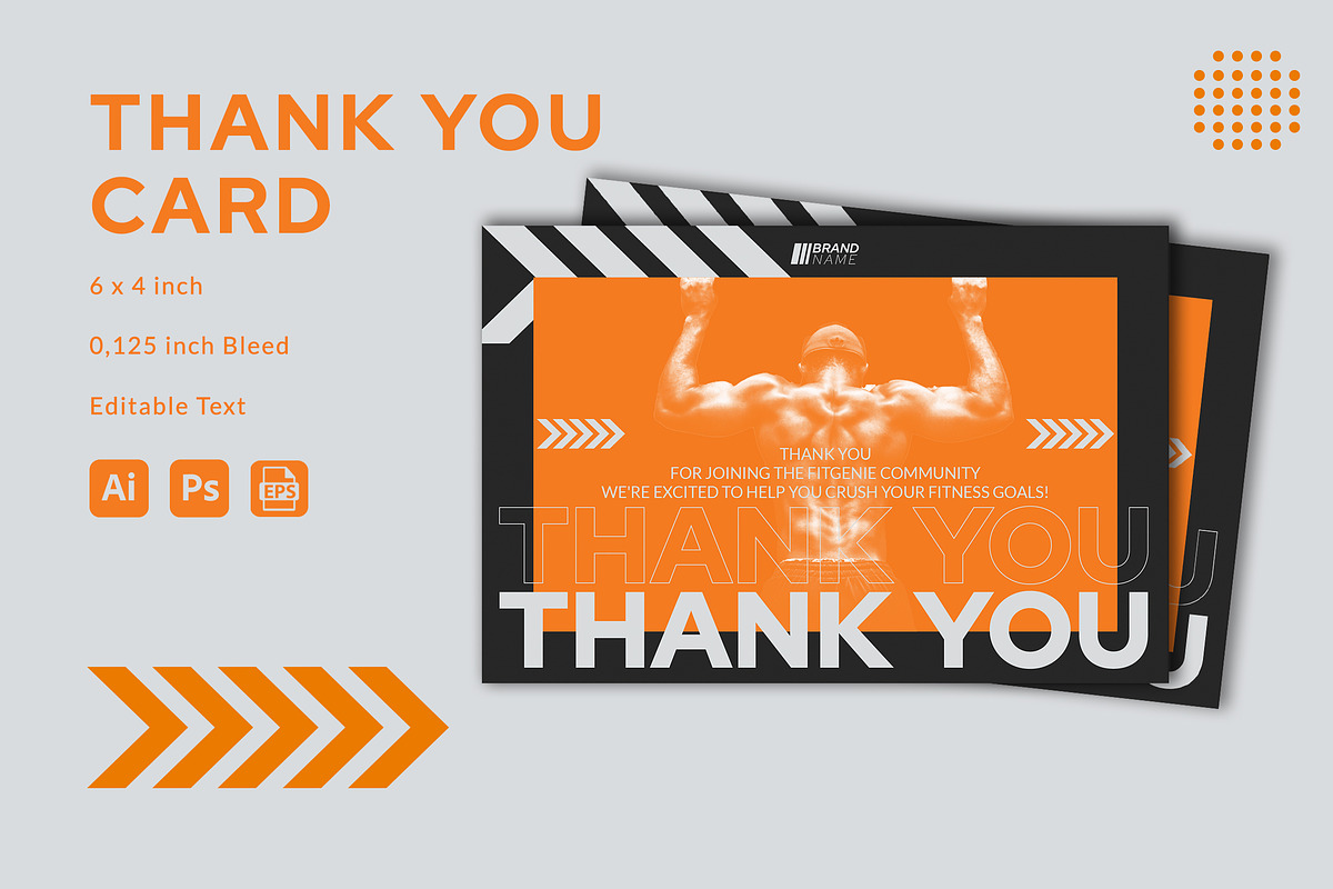 Gym Center - Thank You Card, a Card Template by StreaksideStd (Photo 1 of 3)