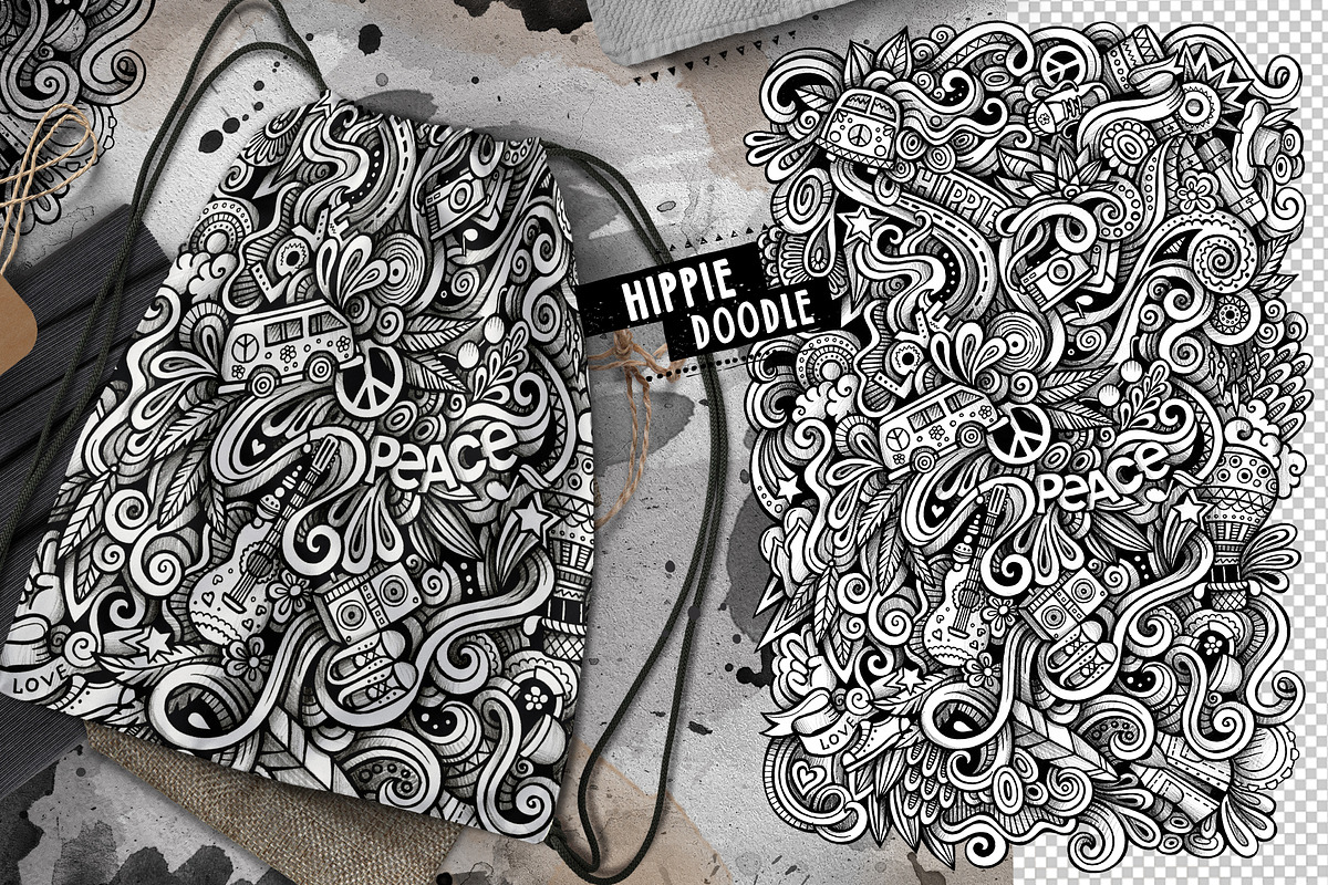 Hippie Graphic Doodle Illustration, a Person Illustration by BALABOLKA (Photo 2 of 3)
