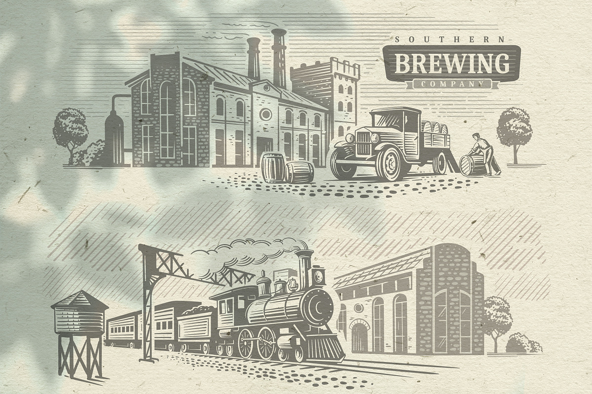 Old time vector set. Vehicle, an Object Graphic by bioraven