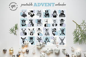 Printable advent calendar, a Poster Template by handsketched