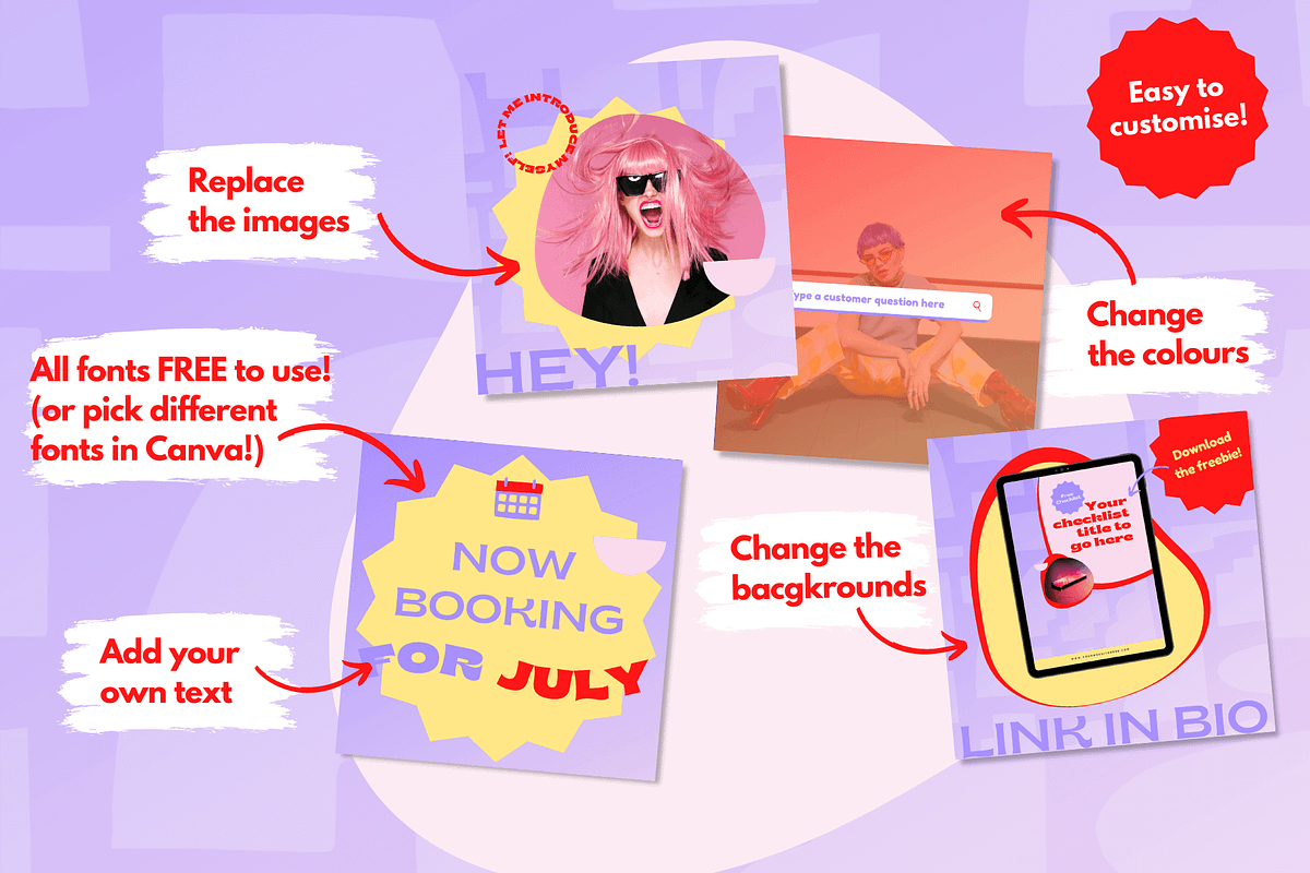 Bright Canva Instagram Post Template, a Social Media Template by Kurly Creative (Photo 3 of 9)