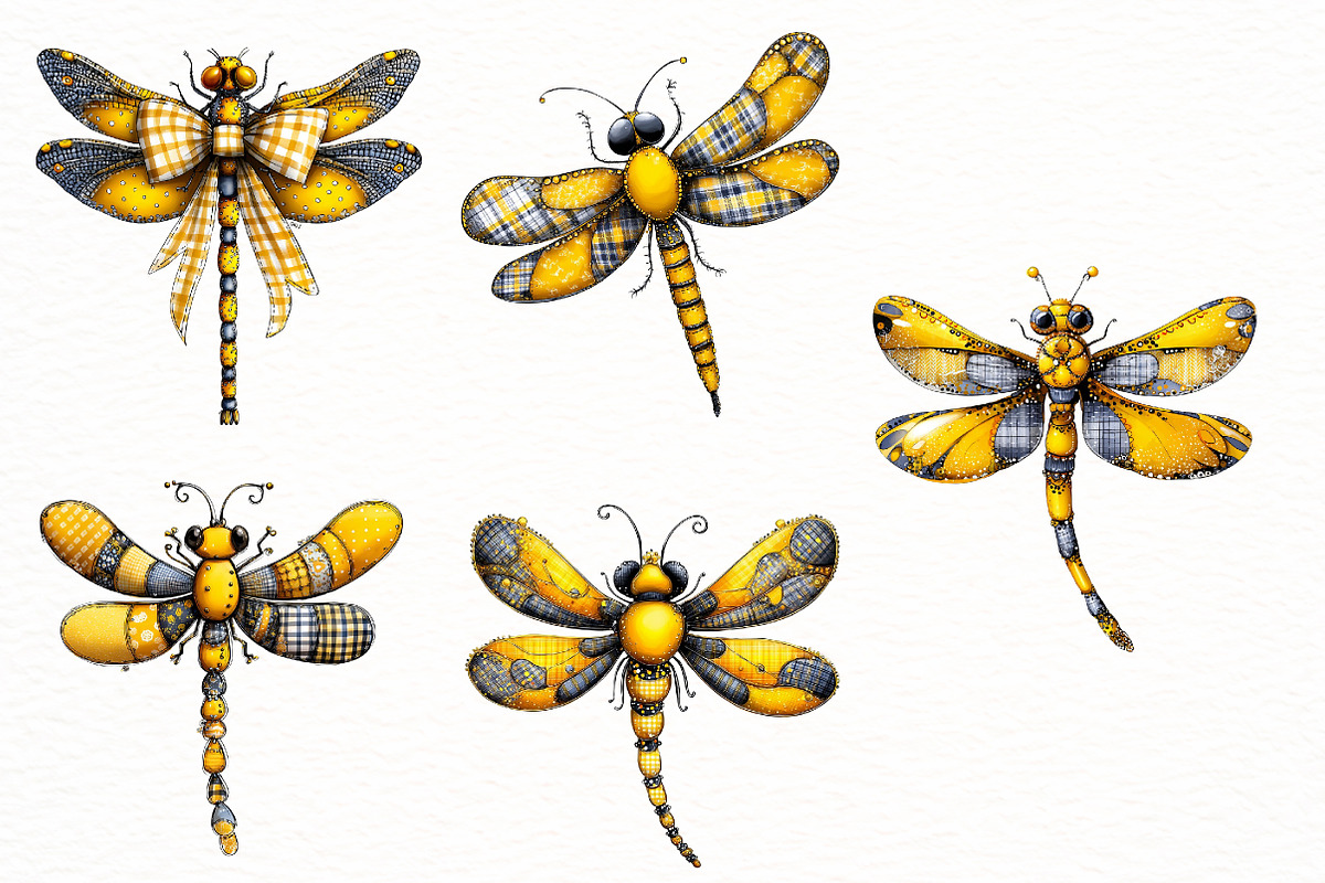Summer Gingham Dragonfly Clipart, an Illustration by Designworld (Photo 4 of 7)
