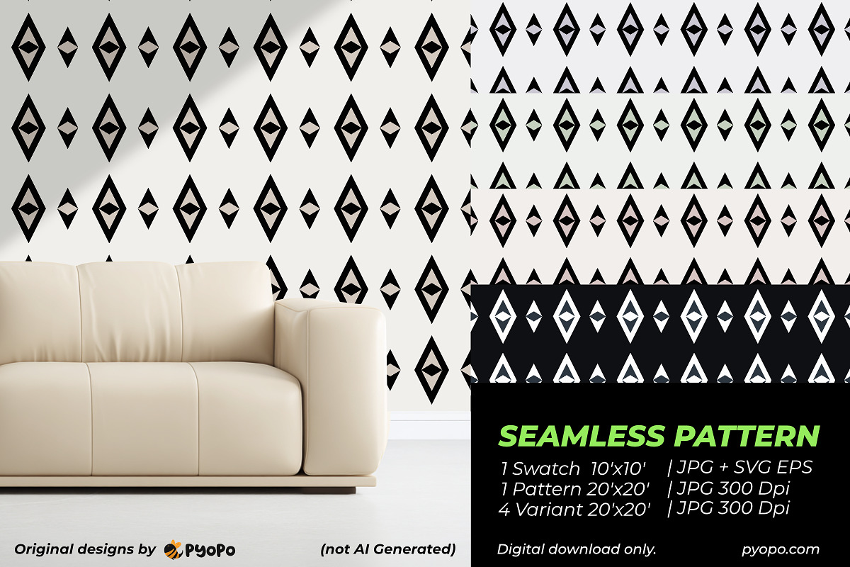 Elegant Diamond Geometric Pattern, a Pattern Graphic by Pyopo (Photo 2 of 3)