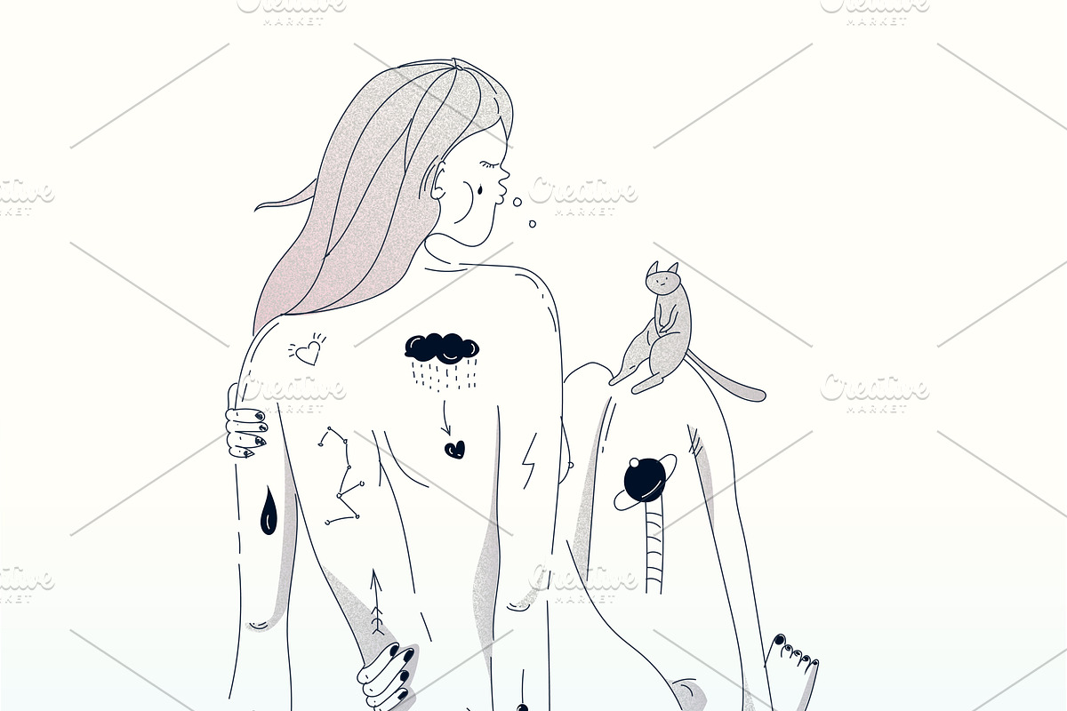 Girl with cat, an Illustration by 2D/3D (Photo 1 of 2)