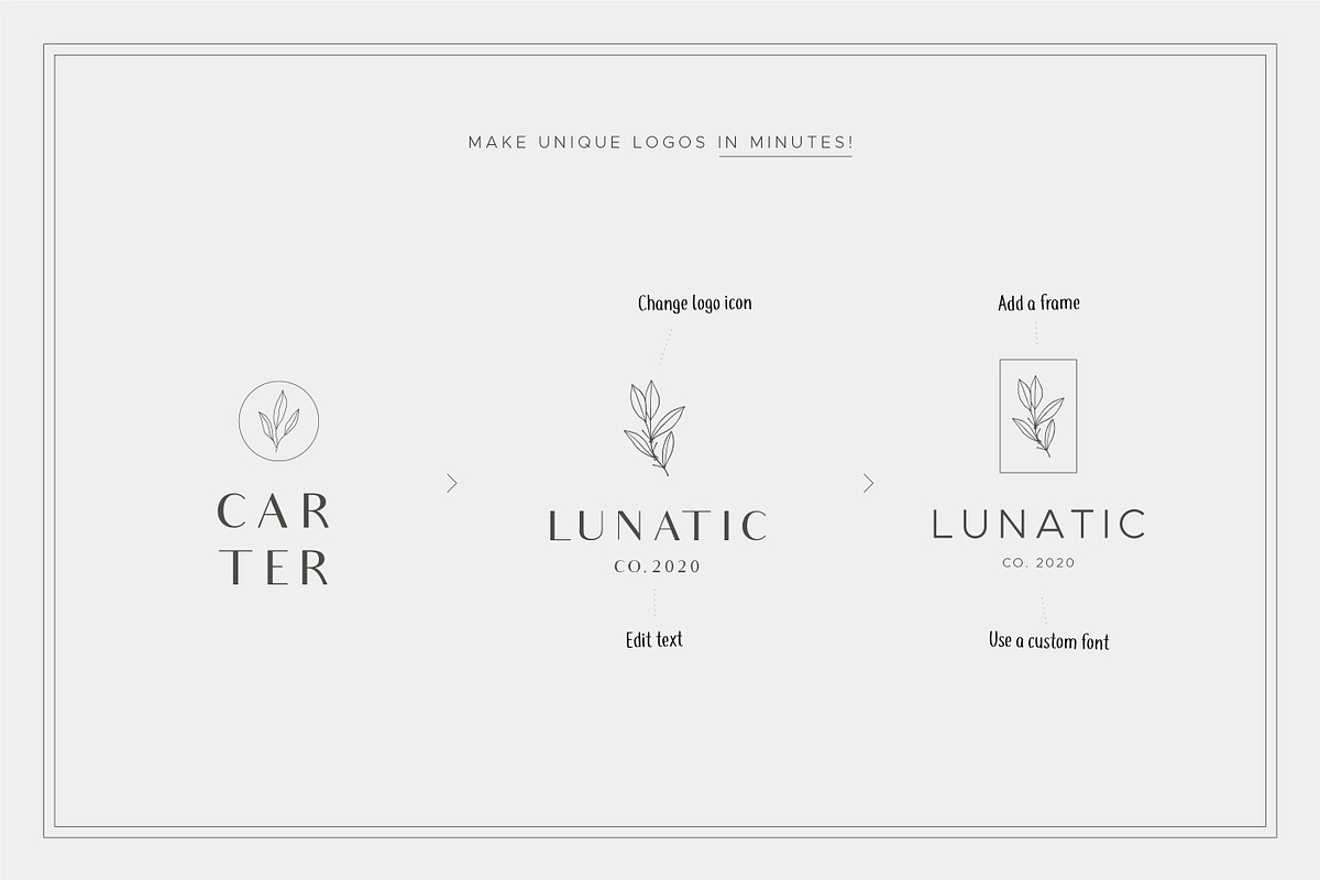 Botanical Logo kit, a Branding & Logo Template by Davide Bassu (Photo 8 of 13)