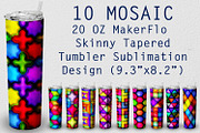10 Tumbler Tapered Mosaic Wrap, a Print Template by Kseniya-Omega (Thumbnail 1 of 4)