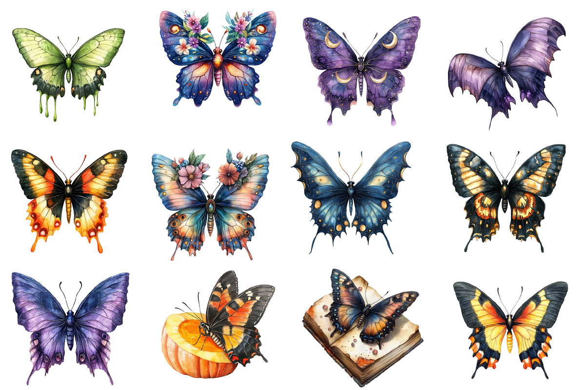 Halloween Butterfly Garden Clipart, an Illustration by Designworld (Photo 3 of 5)