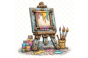 Canvas on Wooden Easel Clipart JPG, an Illustration by Memories By Lea (Thumbnail 19 of 19)
