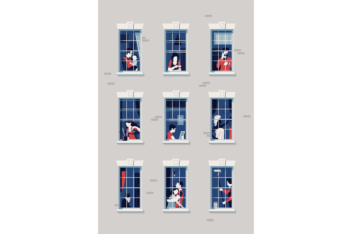 Neighbors In Windows, a Person Illustration by Masha Tace (Photo 2 of 2)