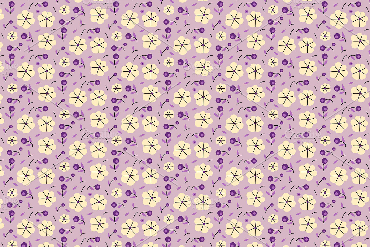 Mauve Floral Patterns, a Pattern Graphic by Lyolya Profitrolya (Photo 4 of 6)