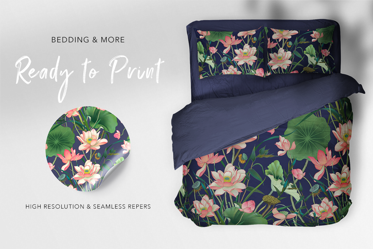 Lotus patterns and illustrations, a Pattern Graphic by Annet lovart (Photo 7 of 17)