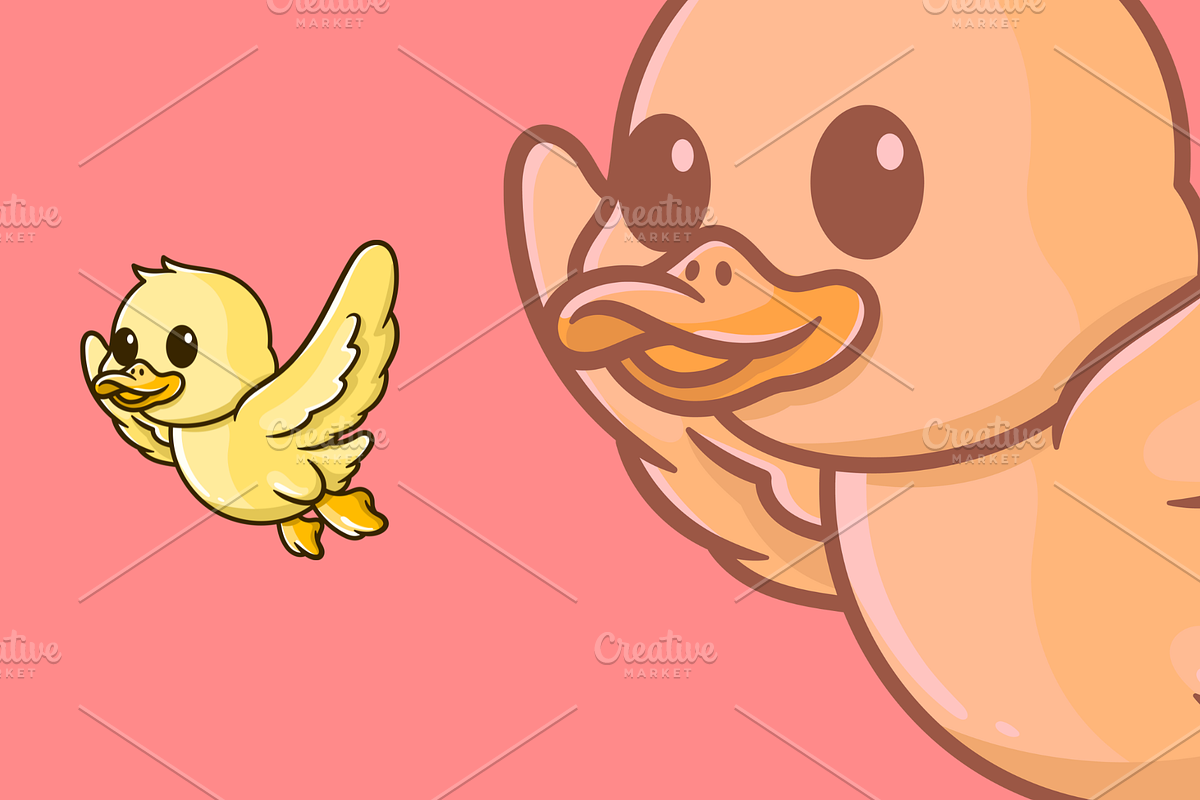 Cute duck flapping wings cartoon, an Animal Illustration by garistipis (Photo 1 of 2)