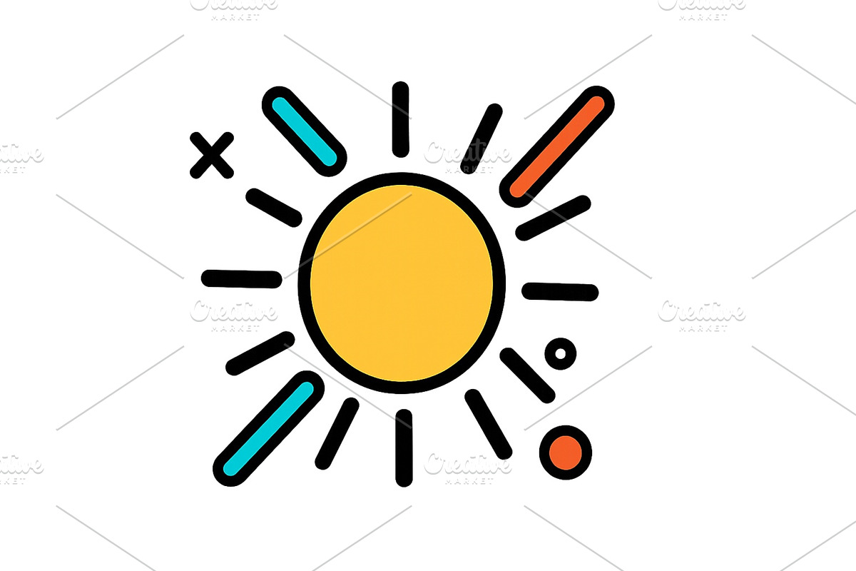 Bright sun vector illustration with, an Illustration by ZinetroN