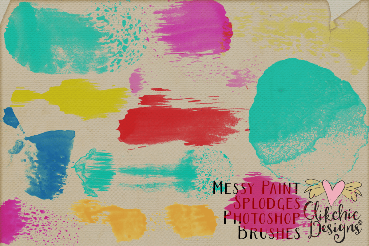 Messy Watercolor Splodge PS Brushes, a Brush Add-On by Clikchic Designs (Photo 3 of 4)