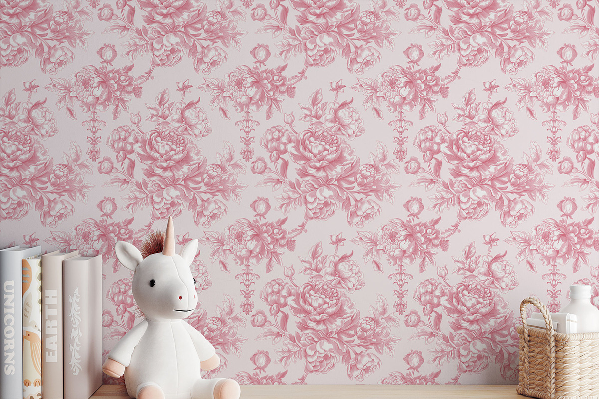 Pink Toile Print Design Patterns, a Pattern Graphic by Olya Creative (Photo 6 of 22)