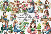 Gardening Girl Sublimation Bundle, an Illustration by Designking (Thumbnail 1 of 4)