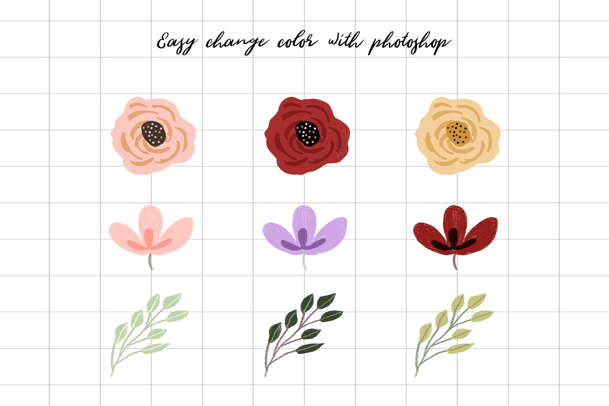 Sophia - Floral Graphic Set, a Decorative Illustration by wulano (Photo 7 of 7)