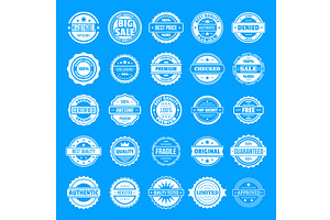 Vintage badges and labels icons set, an Illustration by Ylivdesign