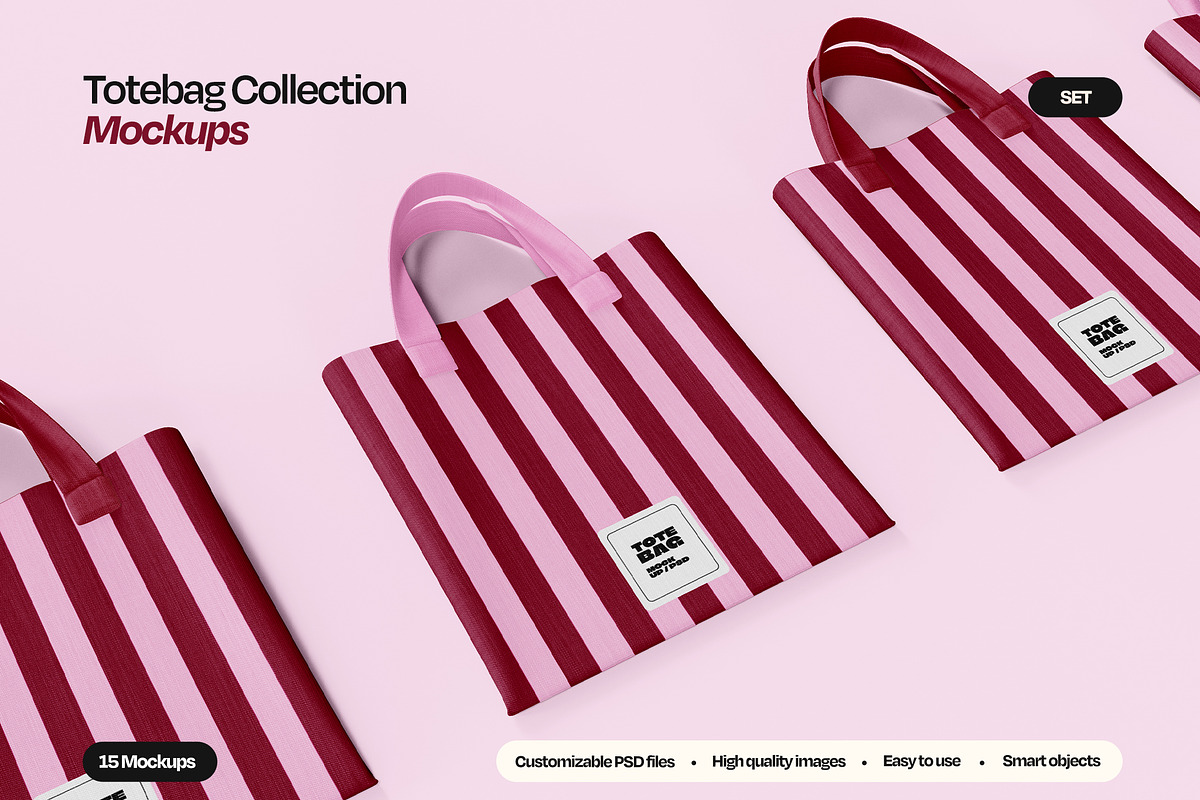Tote Bag Mockup Set, a Packaging Mockup by Mego-studio (Photo 1 of 7)