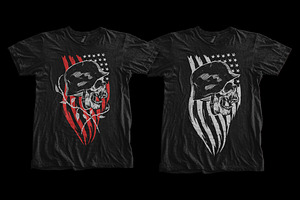 Patriot Skull T-Shirt Design