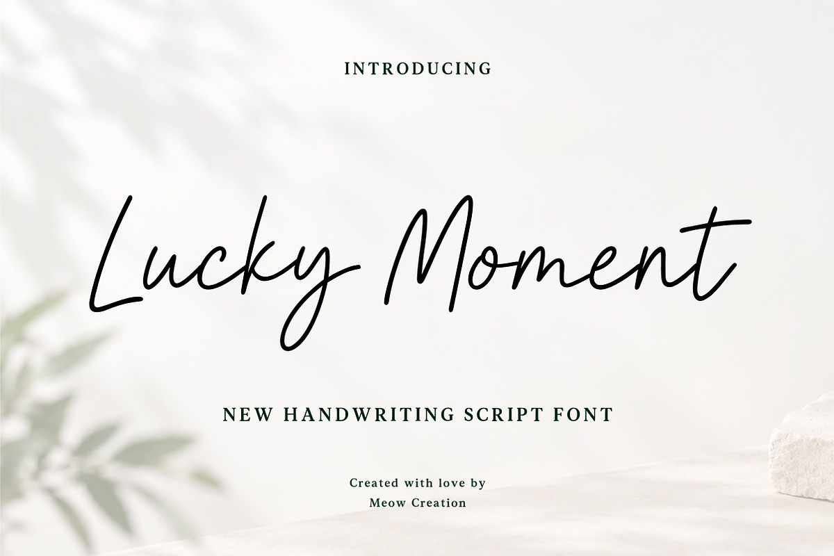 Lucky Moment Font, a Handwritten Font by Meow Creation (Photo 1 of 11)