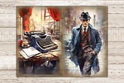 Detective Junk Journal Paper, a Person Illustration by GlamArtZhanna (Thumbnail 5 of 9)