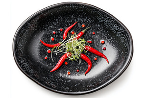 On a white background, a plate is, a Food & Drink Photo by ZinetroN