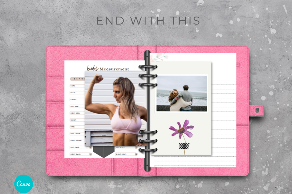 Ring Bound Planner Mockup for Canva, a Books & Magazine Mockup by Mockup Scene (Photo 20 of 22)