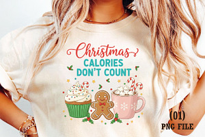 Calories Don't Count, Xmas PNG, an Illustration by DreamArtGraphic