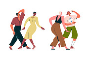 Happy couples dancing at party set, a Person Illustration by Good Studio (Thumbnail 3 of 5)