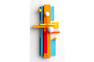 Abstract geometric art with bold, an Illustration by Lermont51