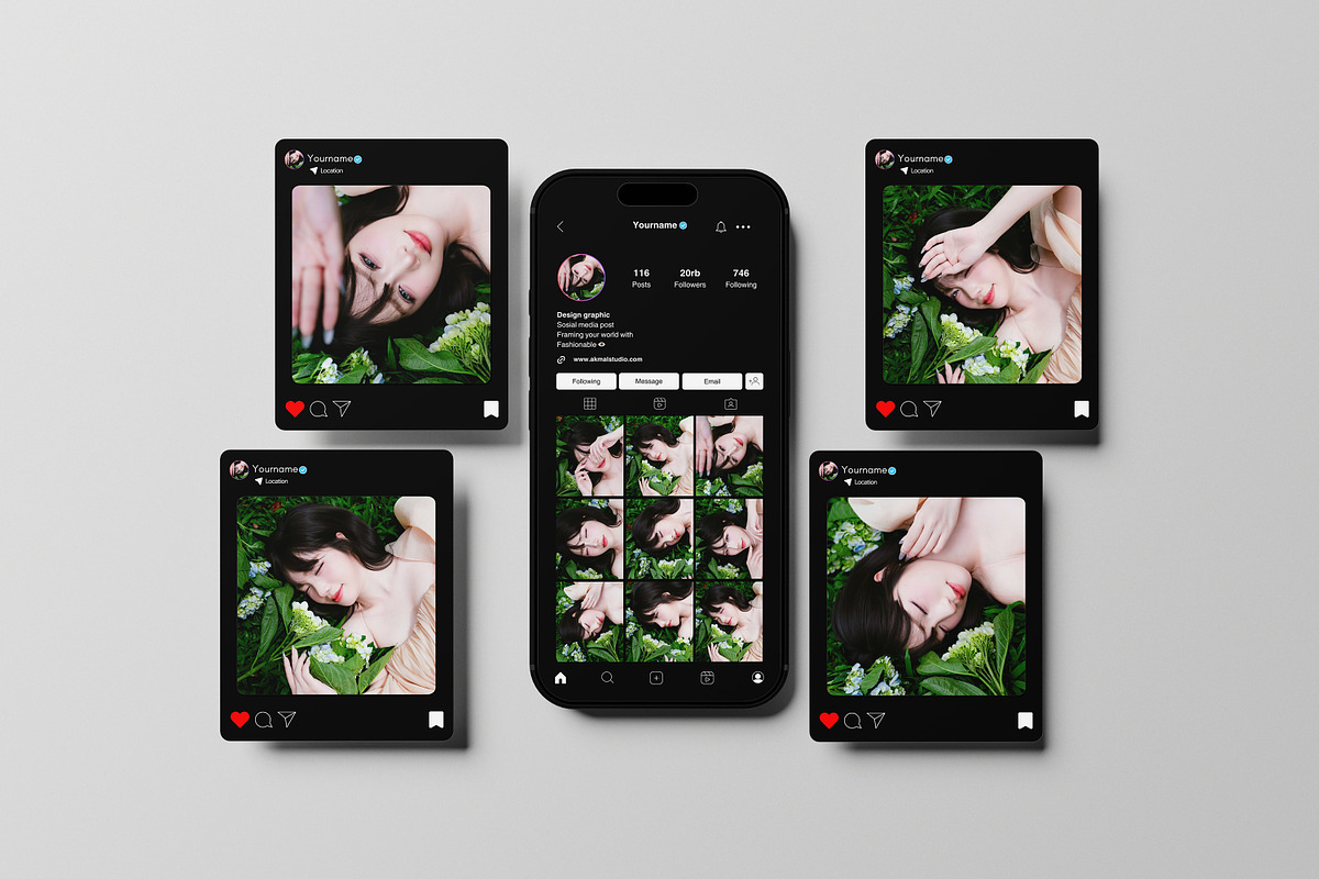 High Quality Social Media Mockup, a Product Mockup by AKMAL STUDIO (Photo 3 of 5)