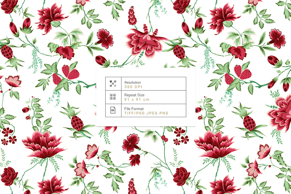 Bordeaux Garden Vintage Floral Print, a Pattern Graphic by Pink Linen (Photo 2 of 13)