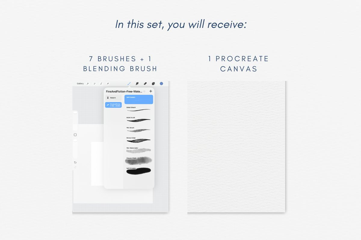 Mini Procreate Watercolor Brush Set, a Brush Add-On by Fins and Fiction (Photo 3 of 5)