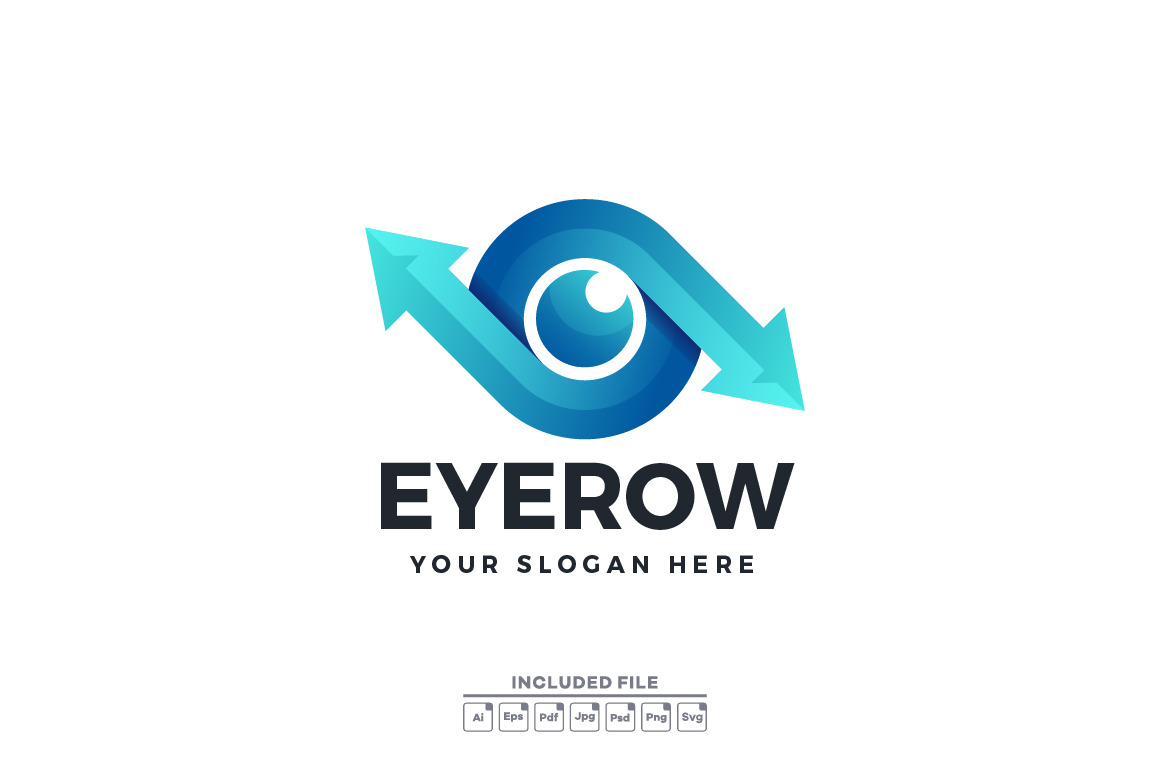Eye arrow gradient logo vector, a Branding & Logo Template by yuanesei