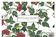 SPRING FLOWERS AND BIRDS PATTERN, a Pattern Graphic by gmzgns (Thumbnail 1 of 8)