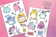 Oh, these Owls! - stickers pack, an Illustration by Zooza Art (Thumbnail 2 of 6)