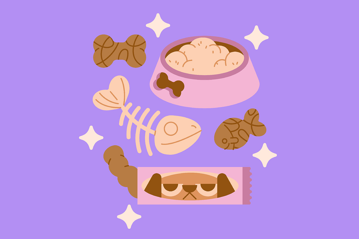 Pet Food Asset Illustration, an Animal Illustration by graphicook
