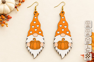 Gnome Earrings Laser Cut SVG