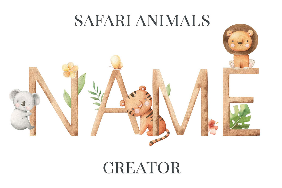 Name Creator - Safari animals, an Animal Illustration by Alesya Pytskaya (Photo 1 of 8)