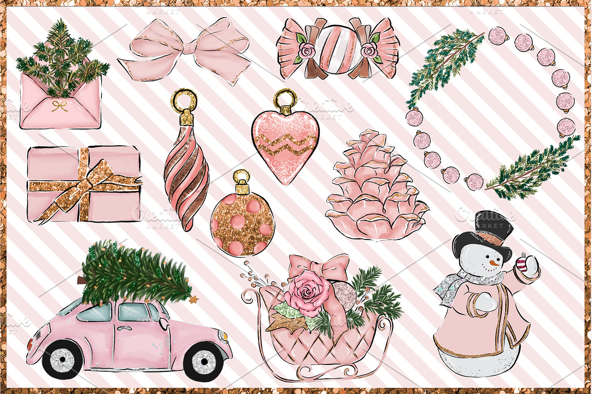 Christmas Clipart Png set, a Decorative Illustration by The GG Shop (Photo 3 of 9)