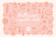 Coquette Halloween - pink edition, a Seasonal Illustration by Cute Atelier (Thumbnail 1 of 12)