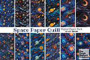 Celestial Galaxy Paper Quilling Sky, a Pattern Graphic by Fine Purple Elephant (Thumbnail 1 of 5)