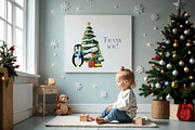 Watercolor Winter Penguin Village, an Illustration by Navenzeles (Thumbnail 11 of 11)