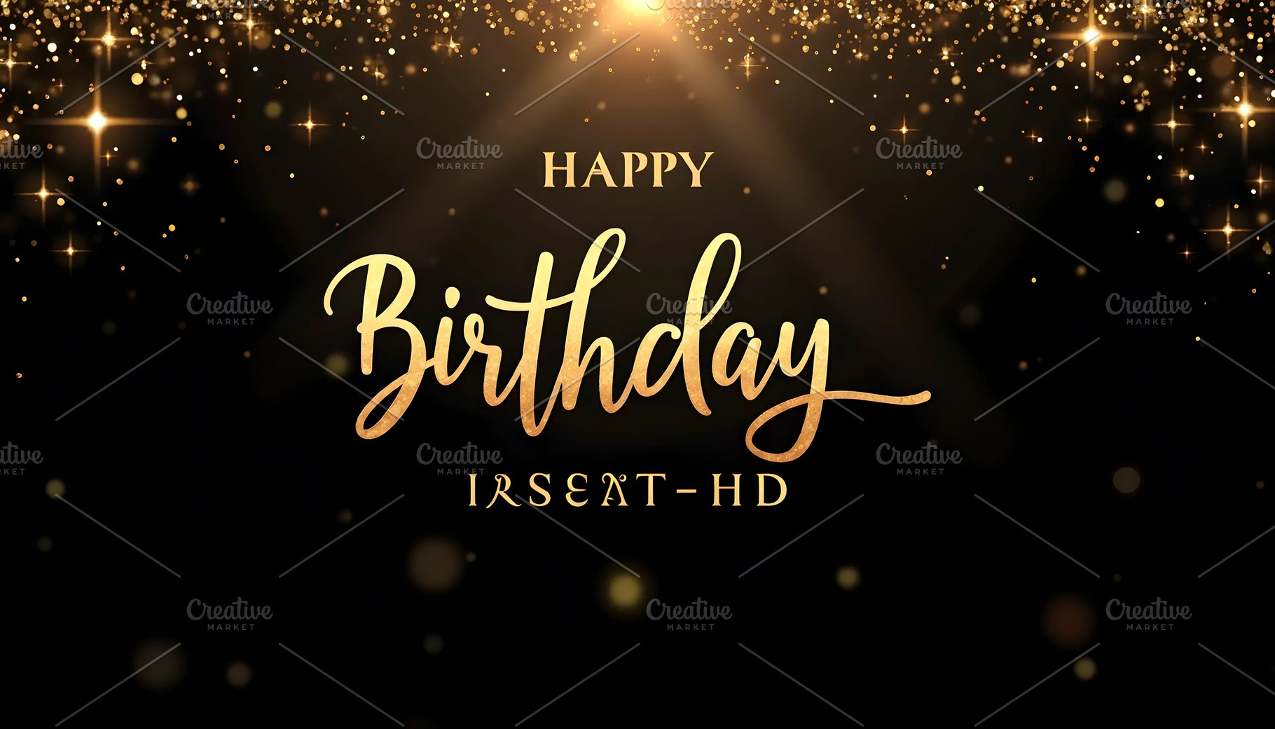 Beautiful Gold Birthday Invitation C, a Photo by LOGOCREATIVE