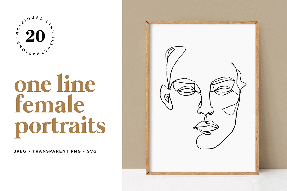 Minimalist One Line Female Portraits, a Person Illustration by Rough Edges Supply Co. (Photo 1 of 7)