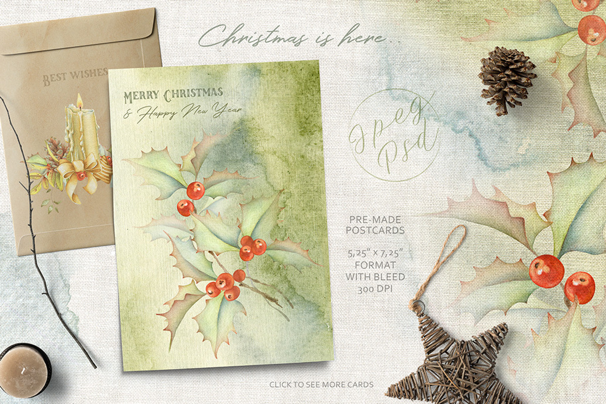 Magic Winter Watercolors, a Decorative Illustration by Eva Katerina (Photo 3 of 9)