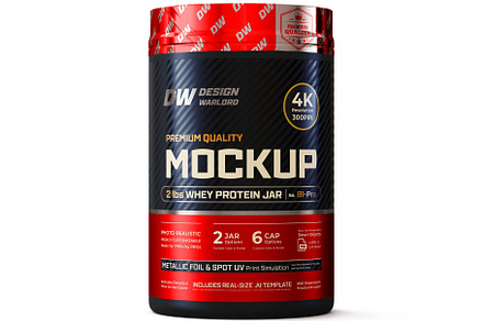 2 lbs Whey Protein Jar Mockup B1-Pro